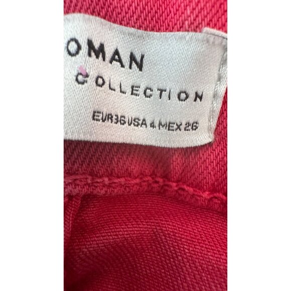 Zara Woman Premium Denim Collection Pink Skinny Jeans Frayed Hem Size 26 - Picture 11 of 13